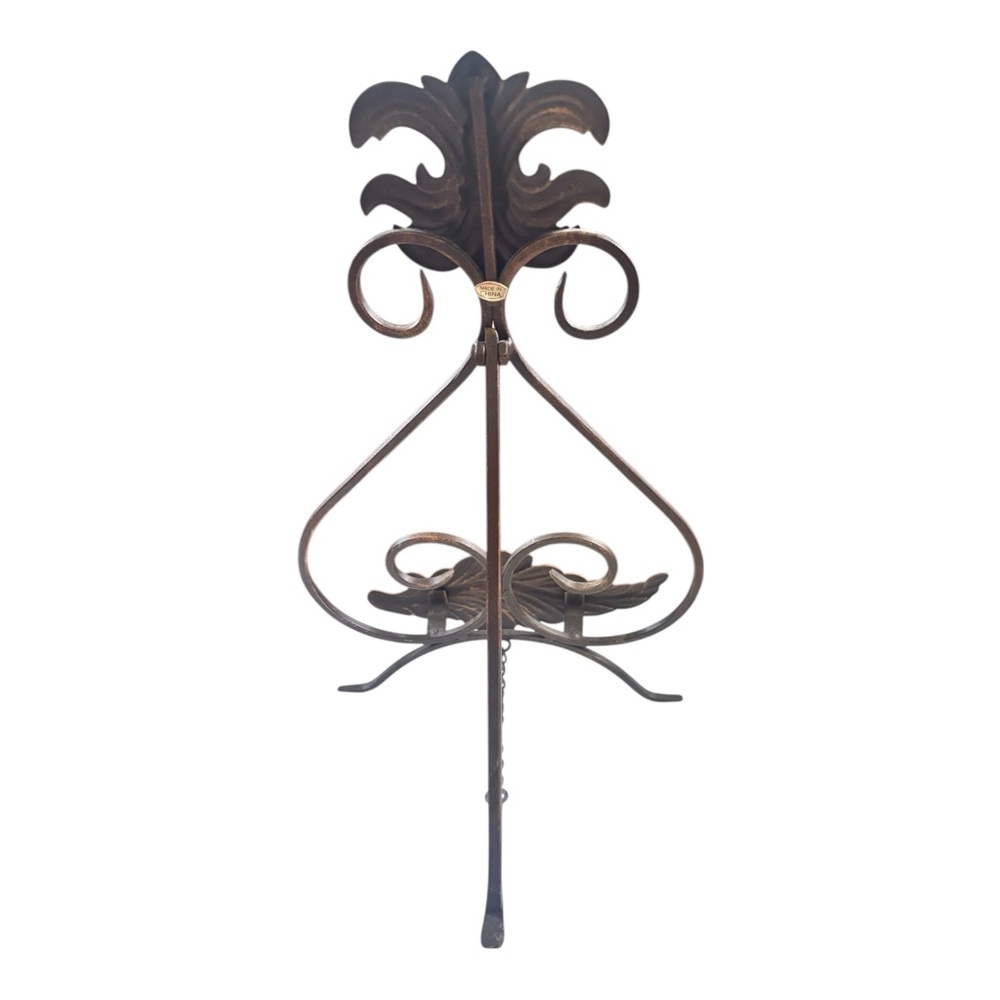Metal Leaf Decor Stand or easel in Copper and Black - 15 inches-great condition! - Picture 2 of 5